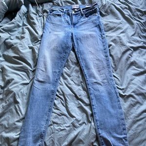 frame denim high rise skinny jeans